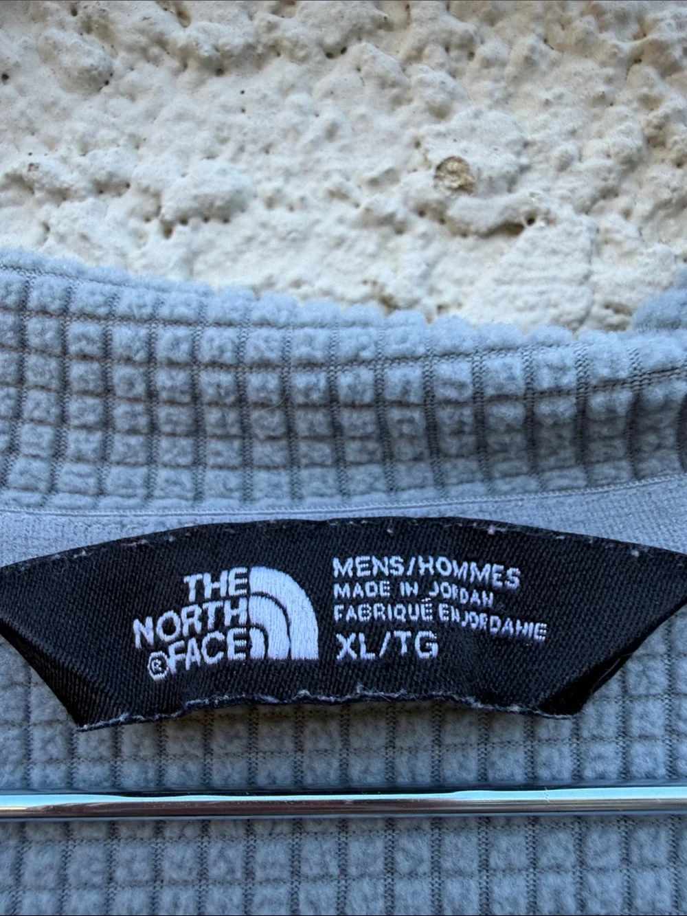 The North Face Men's Grey Fleece Grid Hoodie Full Zip Jacket Size XL